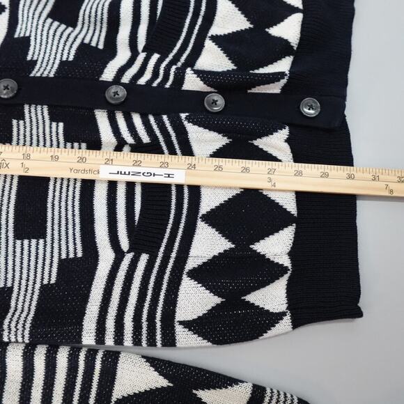 KOTO Cardigan Mens Small Black Tribal Print Southwestern Cowboy Festival Retro - Picture 12 of 13